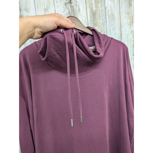 Calvin Klein Women's Performance Cowl Neck Sweatshirt Purple Pink Athleisure 2X - Picture 2 of 12